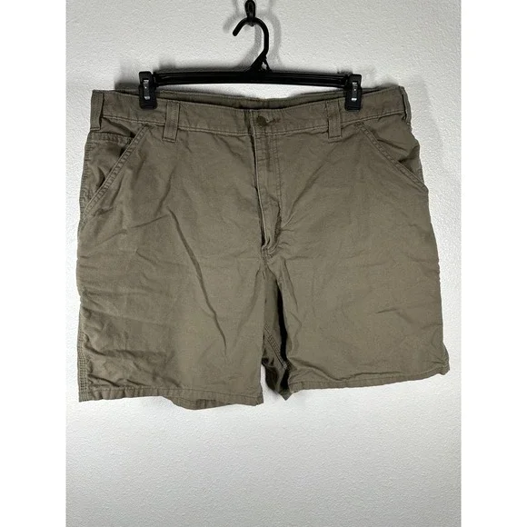 Carhartt Shorts Mens 40 Brown Canvas Original Fit Work Utility Pockets Casual - Picture 1 of 7